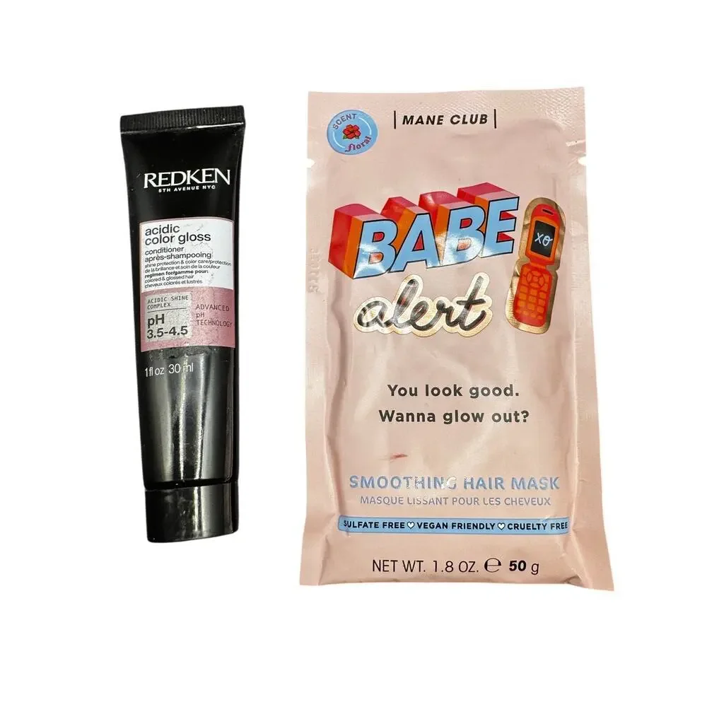 NWT Redken Color Gloss Conditioner(1oz) & Babe Alert Smoothing Hair Mask(1.8oz)